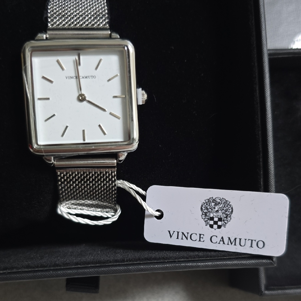 Vince Camuto Silver Square Watch and Earring Set - Picture 3 of 4
